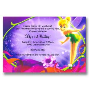 Tinkerbell Birthday Party Ideas on Disney Magical Tinker Bell Birthday Invitations